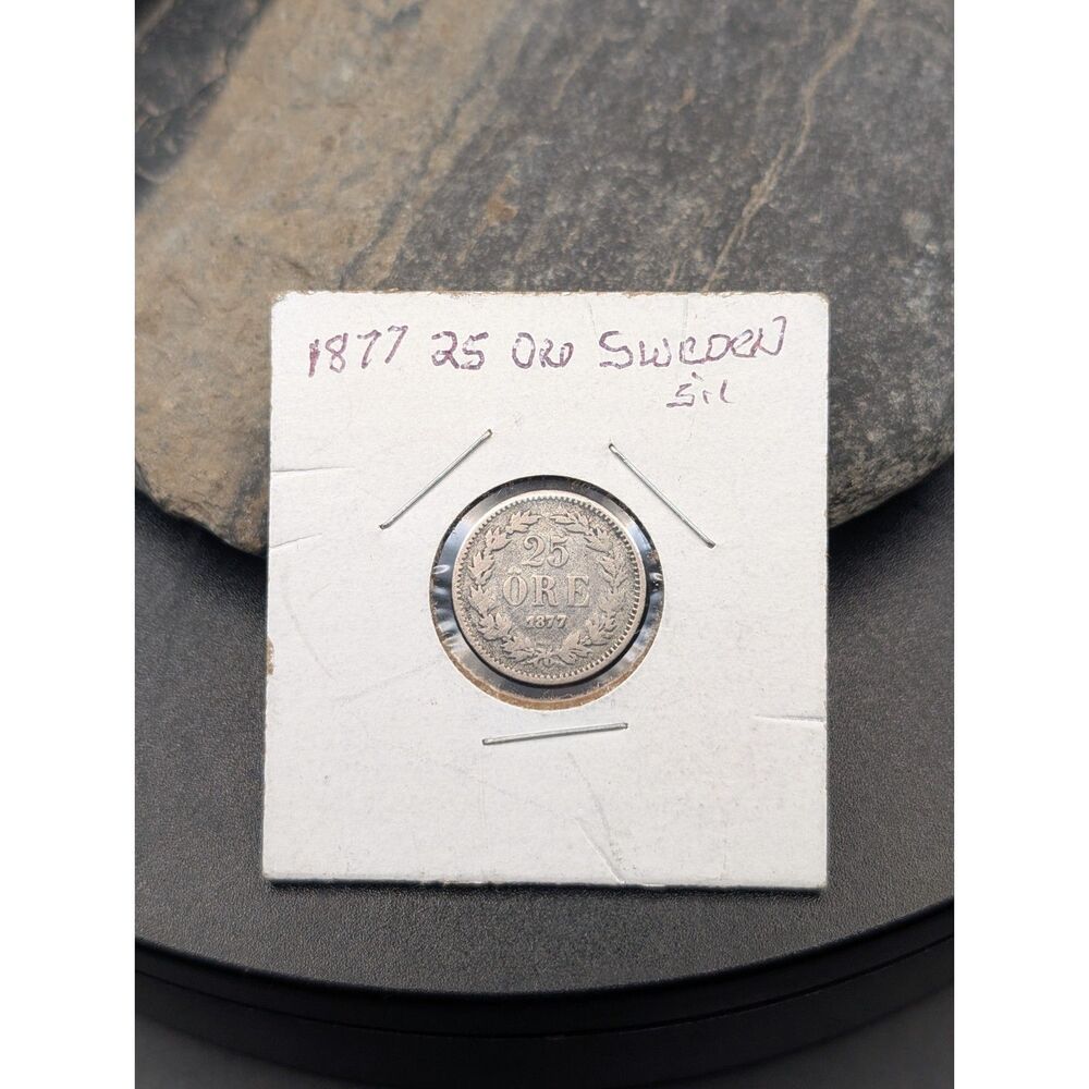 1919 Sweden 25 Öre • Gustaf V Monogram • Silver Coin • Nordic History